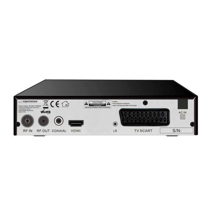 Esperanza EV106P Digital DVB-T2 H.265/HEVC tuner Black