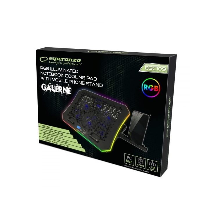 Esperanza GALERNE laptop cooling pad 48.3 cm (19 ) 2100 RPM Black