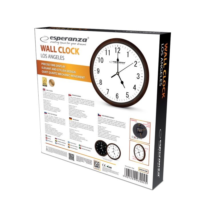 Esperanza Los Angeles Mechanical clock Round Black White
