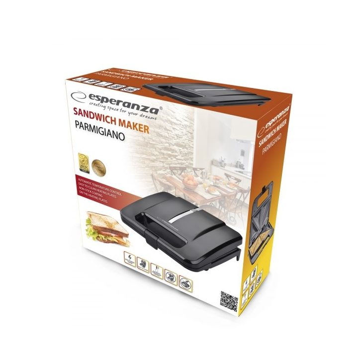 Esperanza PARMIGIANO sandwich maker 1000 W Black