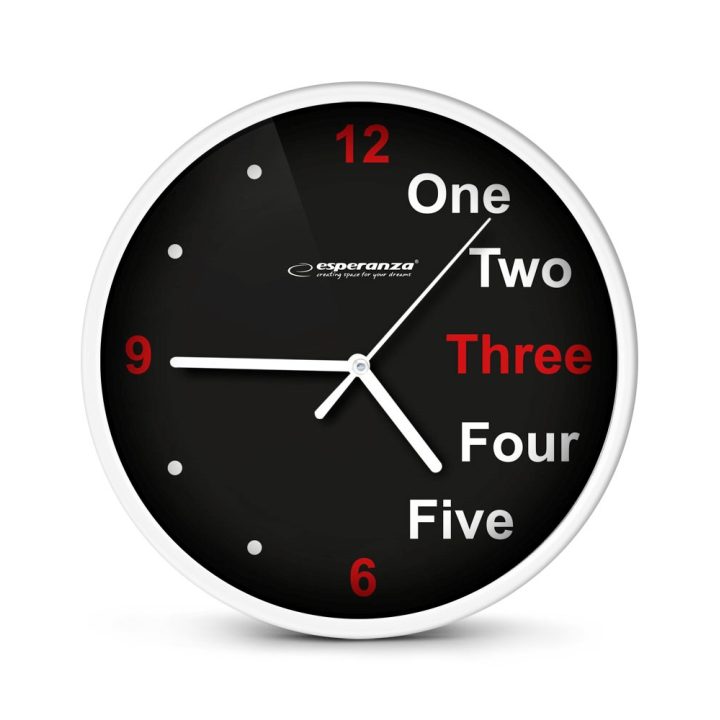 Esperanza Prague White Mechanical Clock Round Black White