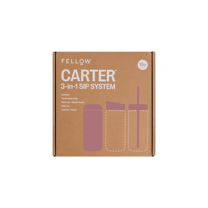 Fellow Carter Move Mug 3-in-1 Travel mug with 3 lids 473 ml Powder Pink