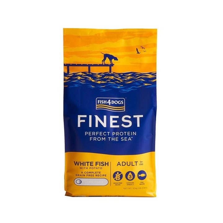 FISH4DOGS Finest Ocean White fish M/L - dry dog food - 12kg