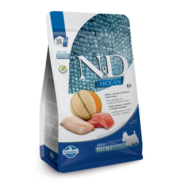 FARMINA N&D Ocean Dog Salmon Cod Cantaloupe Melon Adult Mini - dry dog food - 2.5 kg
