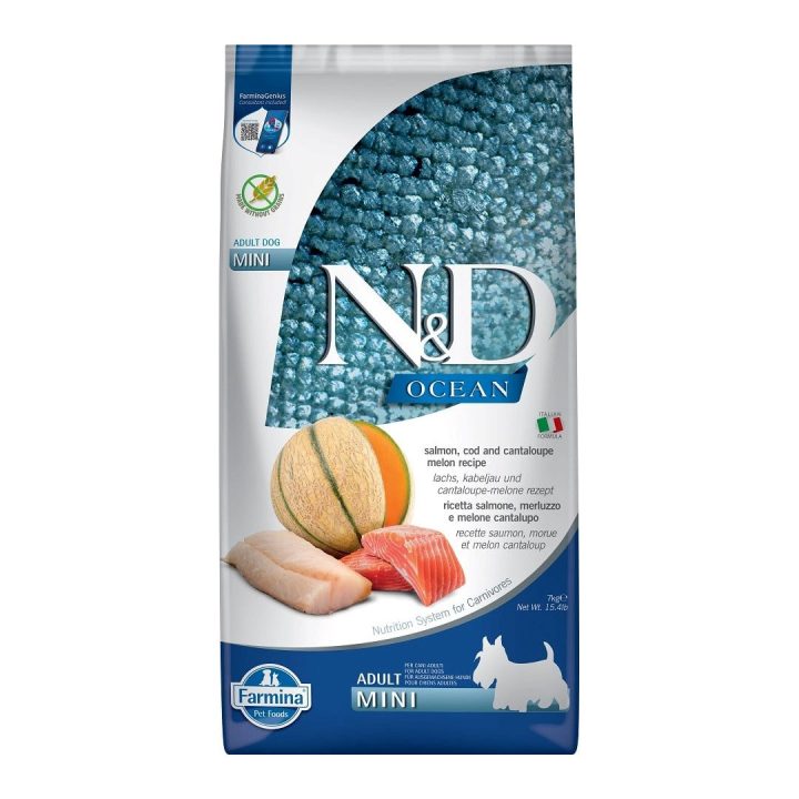 FARMINA N&D Ocean Dog Salmon Cod Cantaloupe Melon Adult Mini - dry dog food - 7 kg