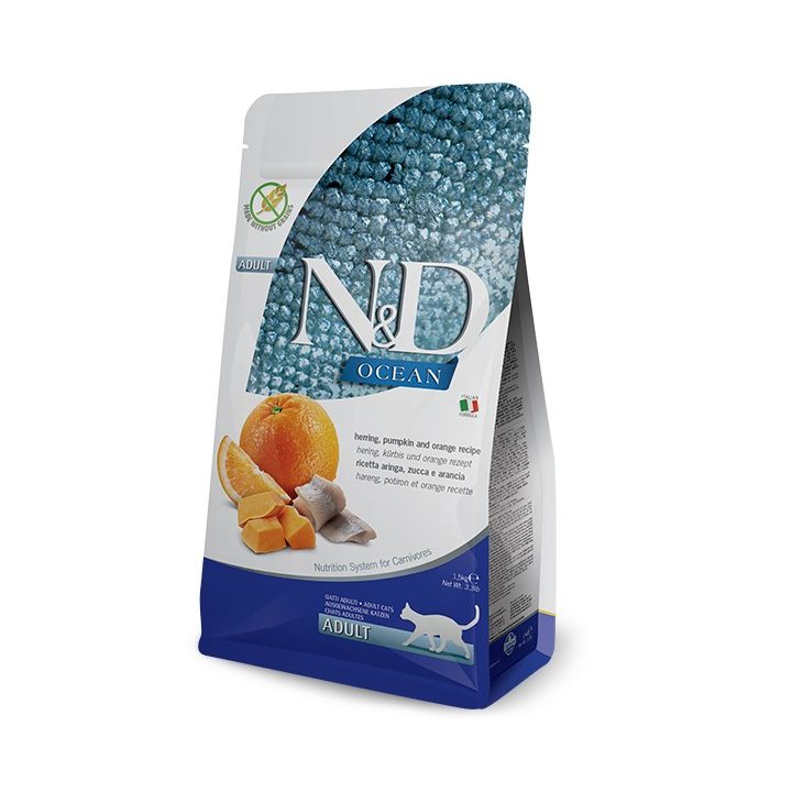 FARMINA N&D Ocean Herring Pumpkin&Orange Adult - dry cat food - 1 5 kg