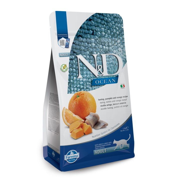 FARMINA N&D Ocean Herring Pumpkin&Orange Adult - dry cat food - 1 5 kg