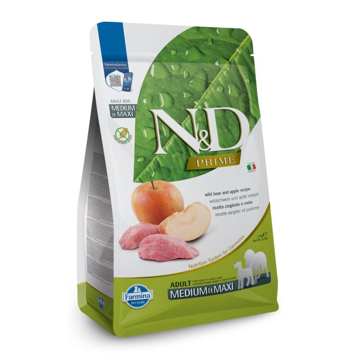 FARMINA N&D PRIME DOG WILD BOAR AND APPLE ADULT MEDIUM & MAXI 12 kg