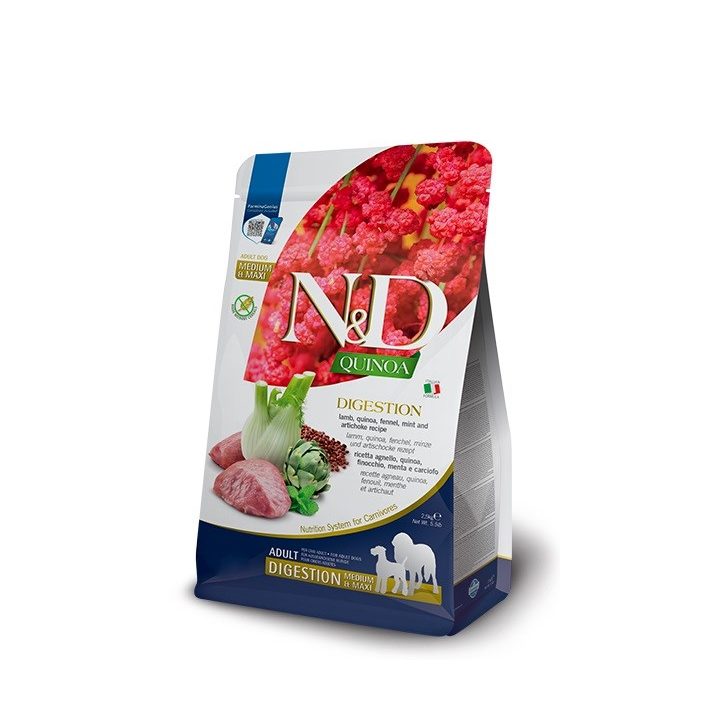 FARMINA N&D Quinoa Digestion Adult Medium Maxi Lamb dry dog food - 7 kg.