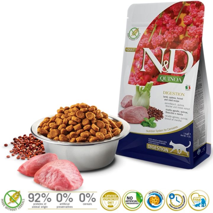 FARMINA N&D Quinoa Digestion Lamb and Fennel - dry cat food - 1 5 kg