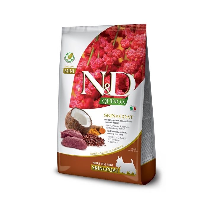 FARMINA N&D Quinoa Dog Skin&Coat Venison Coconut Adult Mini - dry dog food - 2.5 kg
