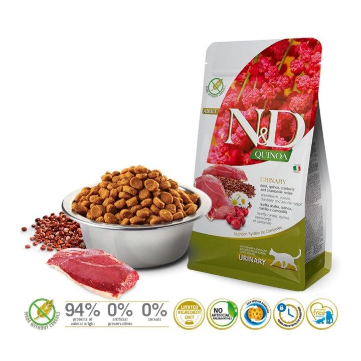 FARMINA N&D Quinoa Urinary Duck - suché krmivo pro kočky - 5kg
