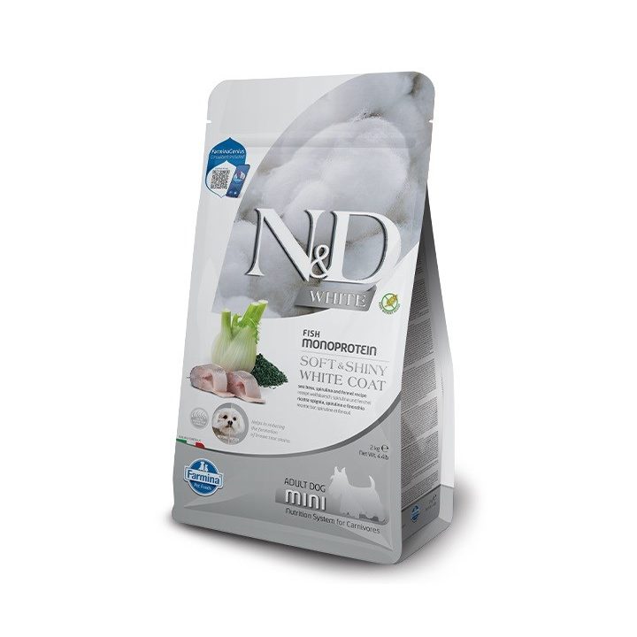FARMINA N&D Sea Bass Spirulina and Fennel Adult Mini - dry dog food - 2 kg
