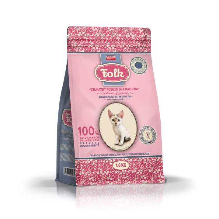 FOLK Gentle meal for kittens with rabbit and lamb - dry cat food - 1 6kg