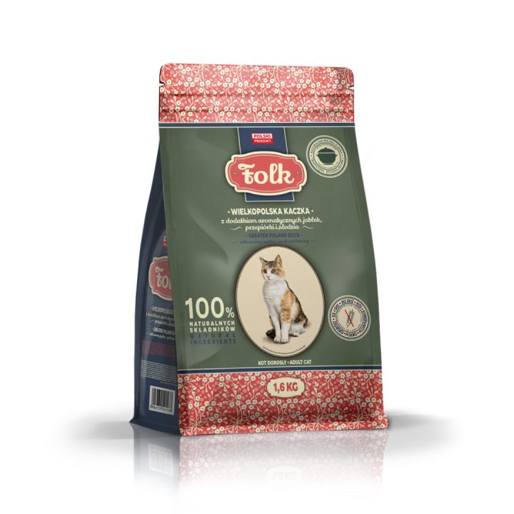 FOLK Greater Poland duck with apples quail and herring - dry cat food - 1 6kg