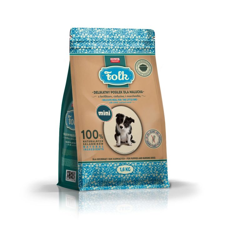FOLK Junior Small breeds Gentle meal for puppy with rabbit veal and carrot - dry dog food - 1 6kg