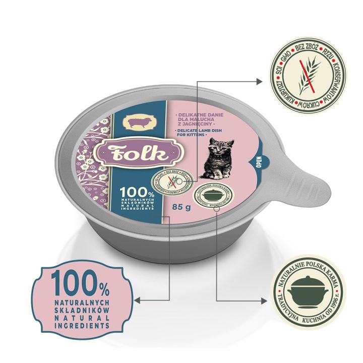 FOLK Kitten Delicate lamb dish - wet cat food - 85g