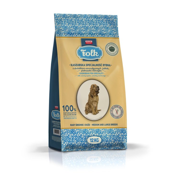 FOLK Medium and large breeds Kashubian-style fish specialty with apples parsley and lovage - dry dog food - 12kg