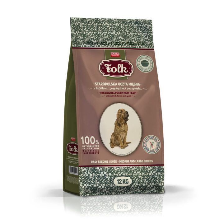 FOLK Medium and large breeds Traditional polish meat feast with rabbit lamb and quail - dry dog food - 12kg