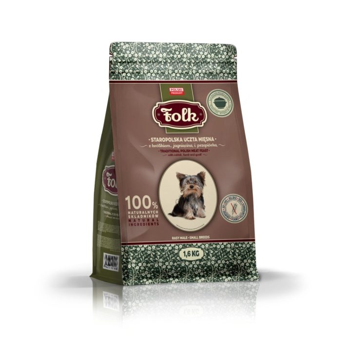 FOLK Small breeds Traditional polish meat feast with rabbit lamb and quail - dry dog food - 1 6kg