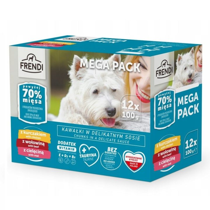 FRENDI Chicken Beef Veal - wet dog food - 12x100g