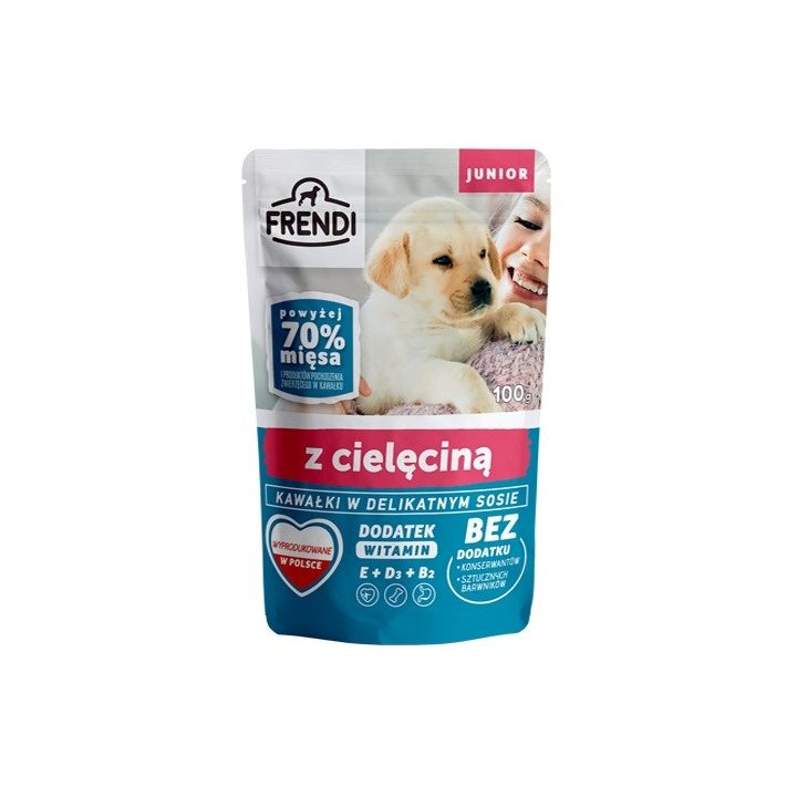 FRENDI Junior Pieces in a delicate sauce with veal - Wet dog food - 100 g