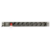 EnerGenie EG-PDU-014 Rack Power Distribution Unit (8 Schuko sockets 1U 16A Schuko plug 3m black color)