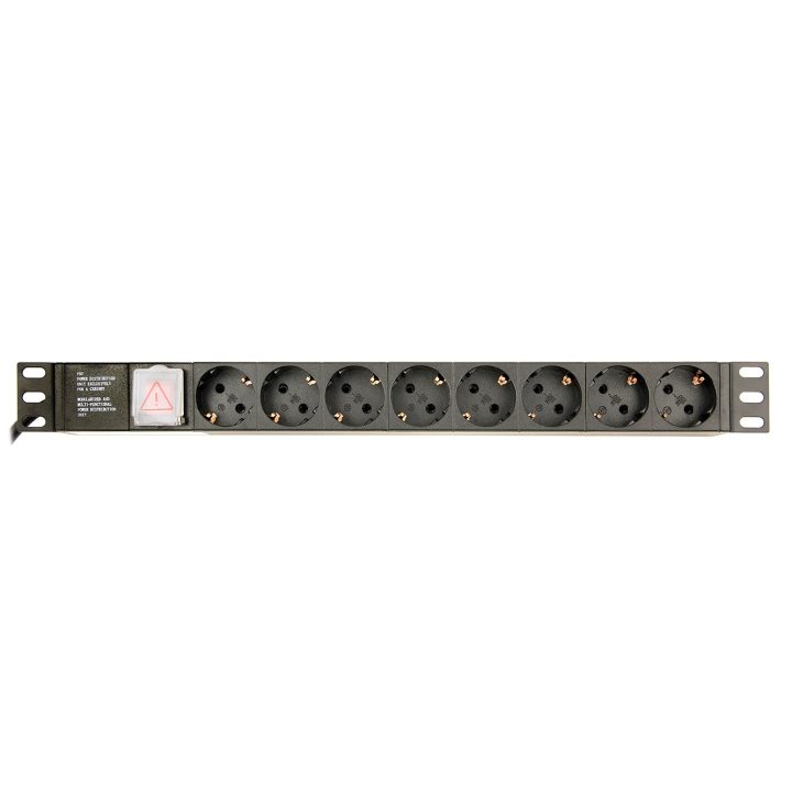 EnerGenie EG-PDU-014 Rack Power Distribution Unit (8 Schuko sockets 1U 16A Schuko plug 3m black color)