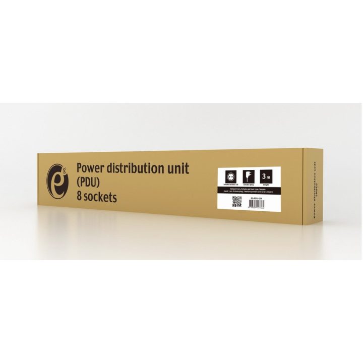 EnerGenie EG-PDU-014 Rack Power Distribution Unit (8 Schuko sockets 1U 16A Schuko plug 3m black color)