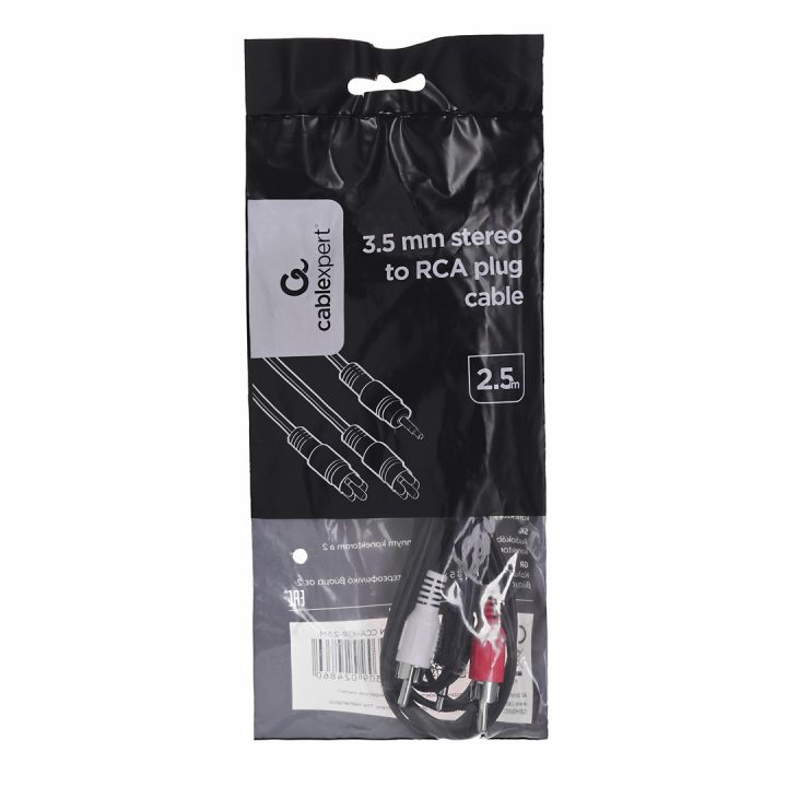 Gembird 2.5m 3.5mm/2xRCA M/M audio cable Black Red White