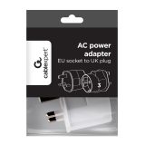 Gembird A-AC-EUFUKM-01 AC power adapter EU Schuko socket to UK plug 13 A