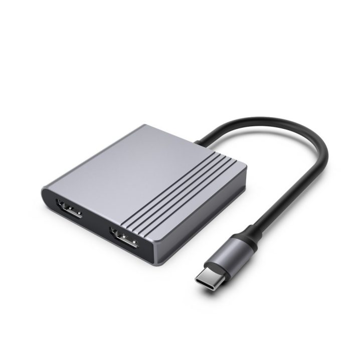 Gembird A-CM-COMBO3-04 USB Type-C 3-in-1 multi-port adapter (2x USB port + 2x HDMI + PD) space grey