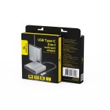 Gembird A-CM-COMBO3-04 USB Type-C 3-in-1 multi-port adapter (2x USB port + 2x HDMI + PD) space grey