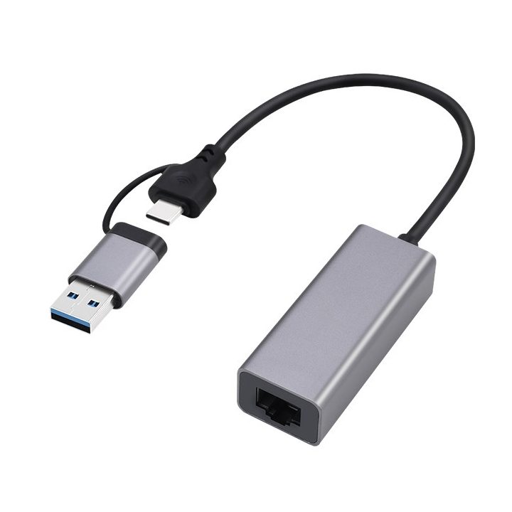 Gembird A-USB3AC-LAN-01 USB 3.1 + type-C Gigabit network adapter space grey