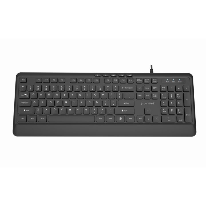 Gembird KB-MCH-05 Slim wired multimedia keyboard black US layout