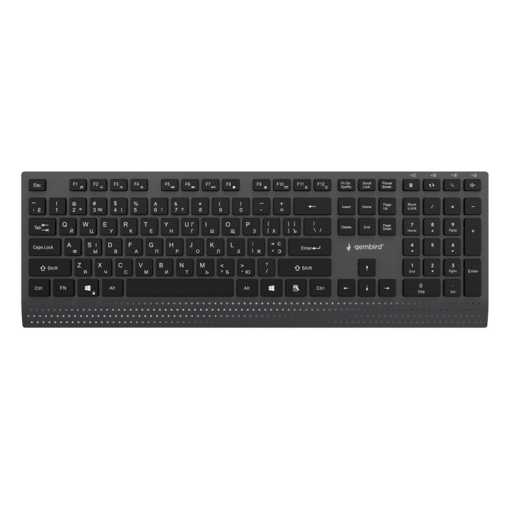 Gembird KB-MCH-06-CYRL Slim wired multimedia keyboard with Type-C adapter Cyrillic layout black