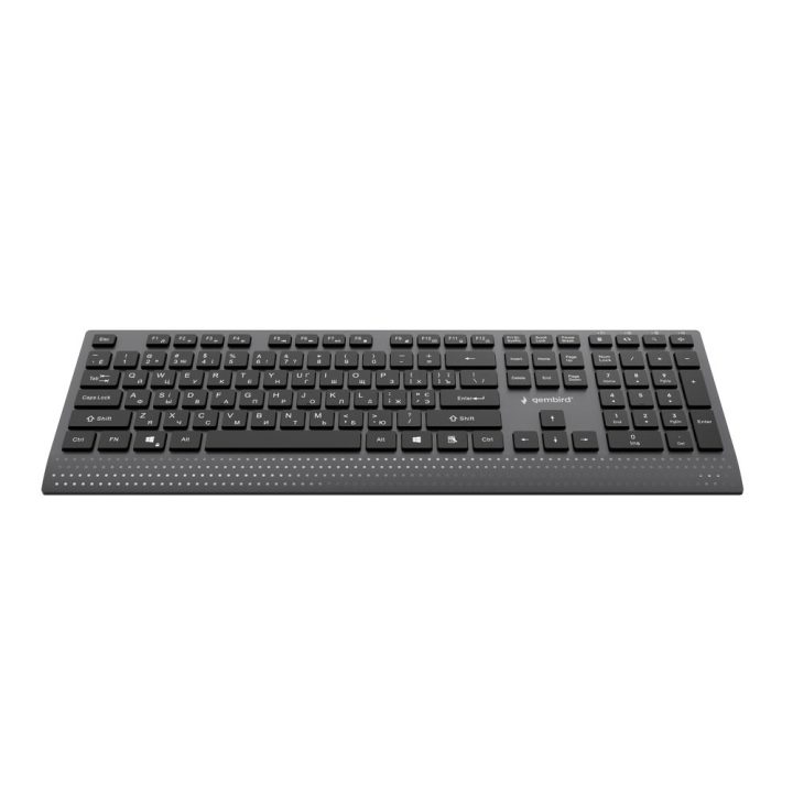 Gembird KB-MCH-06-CYRL Slim wired multimedia keyboard with Type-C adapter Cyrillic layout black