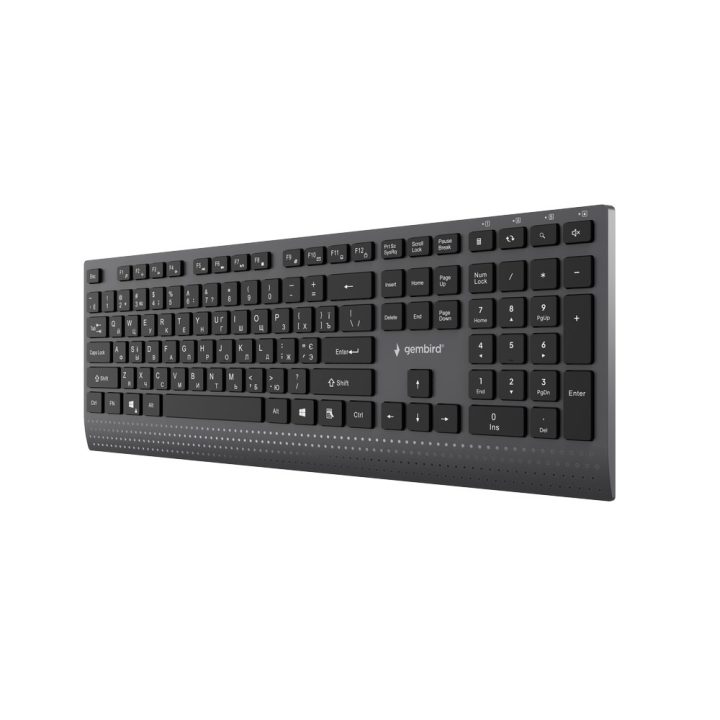 Gembird KB-MCH-06-CYRL Slim wired multimedia keyboard with Type-C adapter Cyrillic layout black