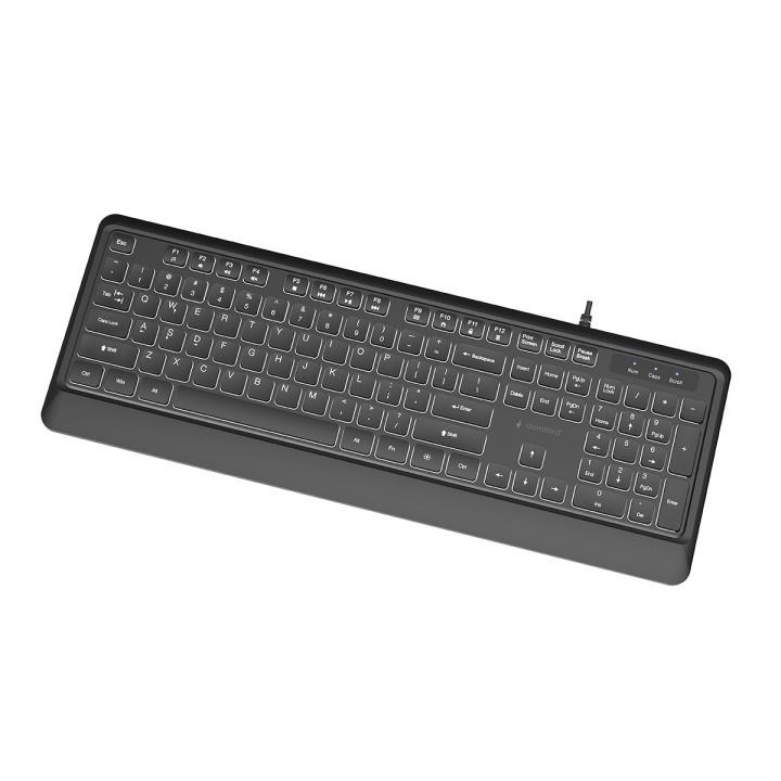 Gembird KB-UML-04 Slim wired backlight keyboard black US layout