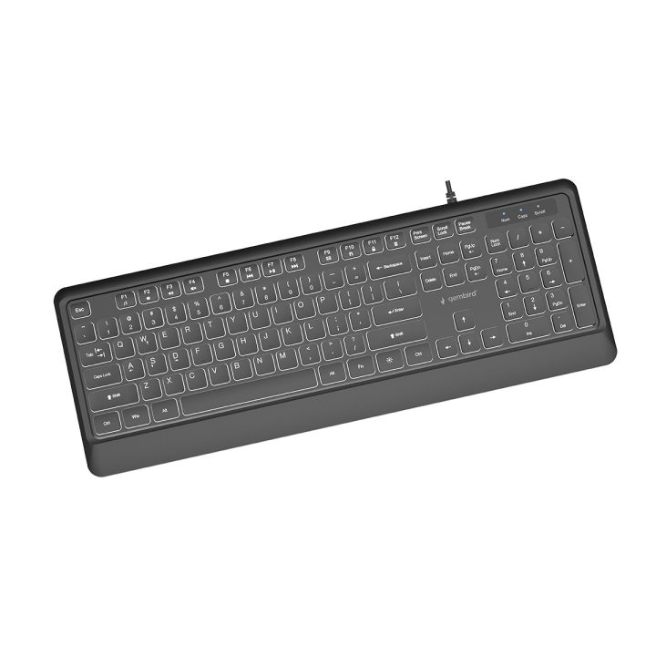 Gembird KB-UML-04 Slim wired backlight keyboard black US layout
