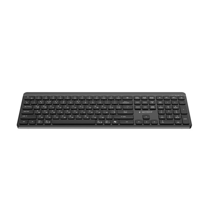 Gembird KB-WPS-03-CYRL Dual-mode pro-business slim wireless keyboard 2.4G+BT RU layout