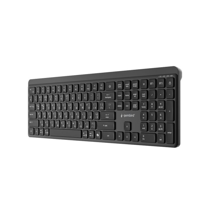 Gembird KB-WPS-03-CYRL Dual-mode pro-business slim wireless keyboard 2.4G+BT RU layout