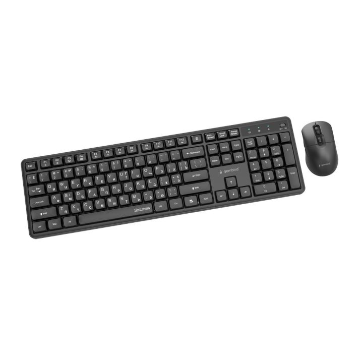 Gembird KBS-WMS-01-CYRL Silent key Pro Business wireless desktop set black RU layout
