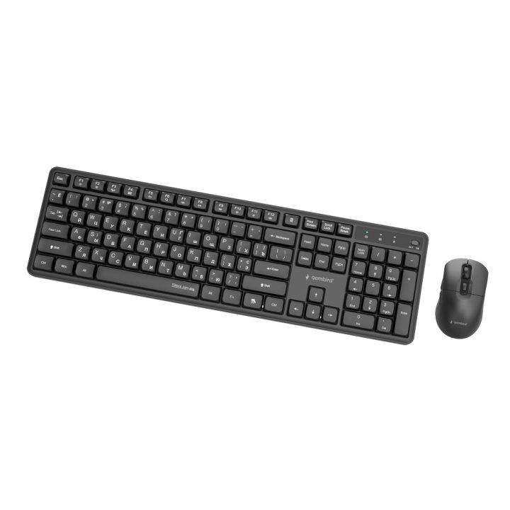 Gembird KBS-WMS-01-CYRL Silent key Pro Business wireless desktop set black RU layout