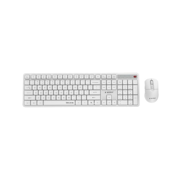 Gembird KBS-WMS-01-W Silent key Pro Business wireless desktop set white US layout
