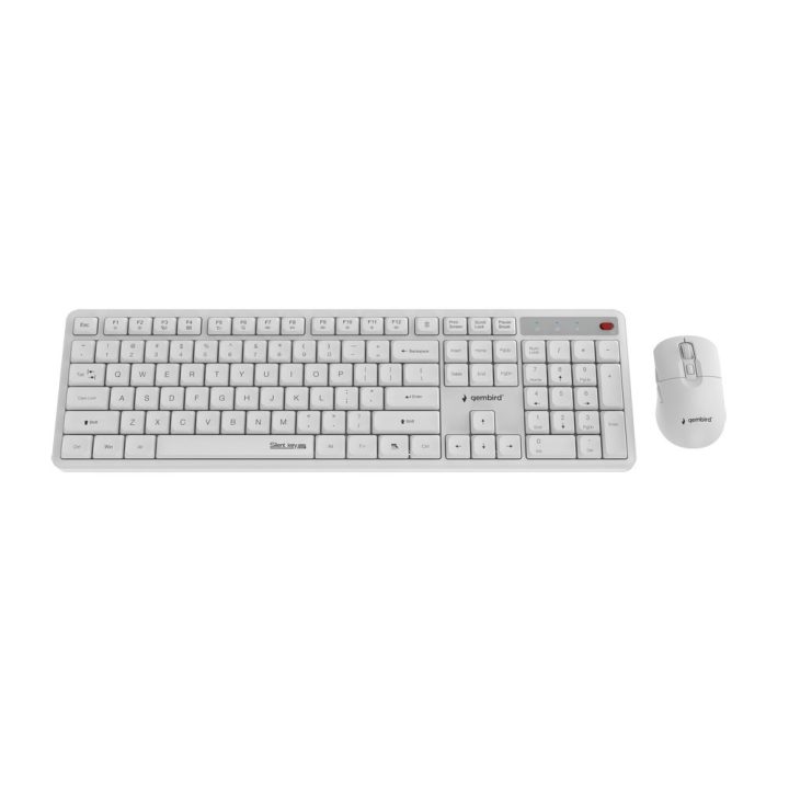 Gembird KBS-WMS-01-W Silent key Pro Business wireless desktop set white US layout