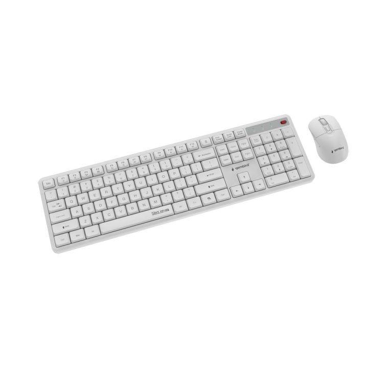 Gembird KBS-WMS-01-W Silent key Pro Business wireless desktop set white US layout