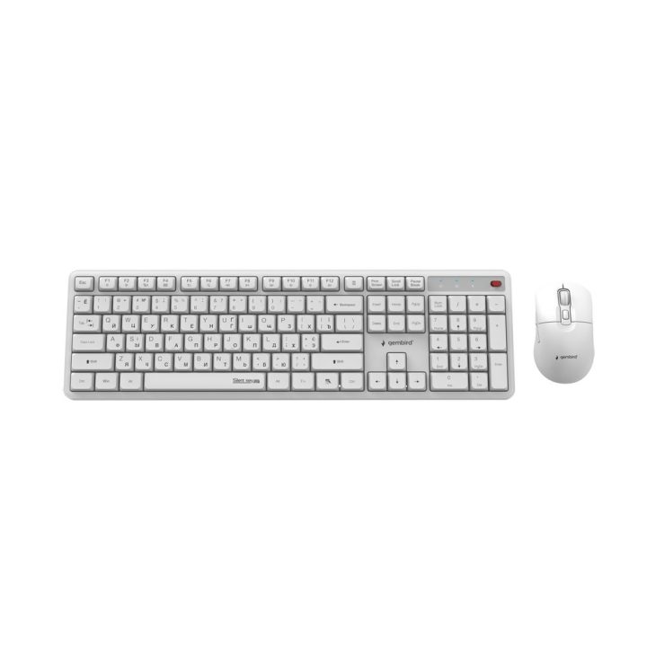 Gembird KBS-WMS-01-W-CYRL Silent key Pro Business wireless desktop set white RU layout