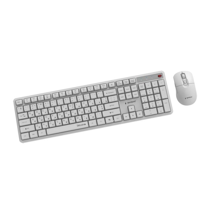 Gembird KBS-WMS-01-W-CYRL Silent key Pro Business wireless desktop set white RU layout