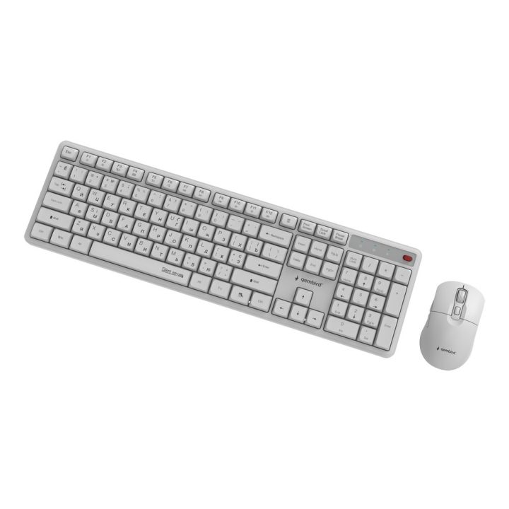 Gembird KBS-WMS-01-W-CYRL Silent key Pro Business wireless desktop set white RU layout